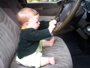 baby driving car