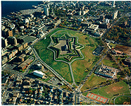Aerial view from high above Citadel Hill
