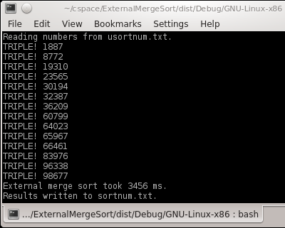 Screenshot of external merge sort - click to expand